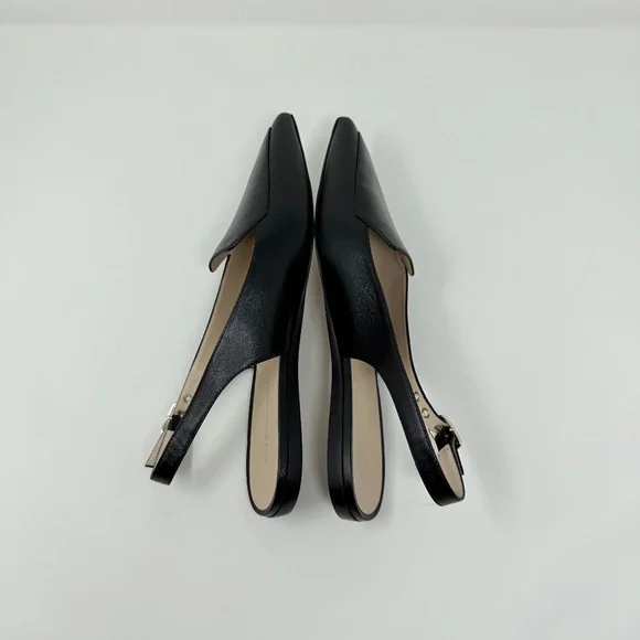 New Stuart Weitzman Ryder Slingback Flat Black Sz 9.5 - Picture 10 of 13